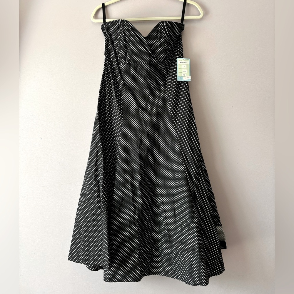 Elegant Black Polka Dot Dress